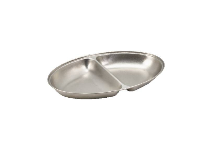 S/St.2-Div.Oval Veg.Dish 8" - SKU: 1162