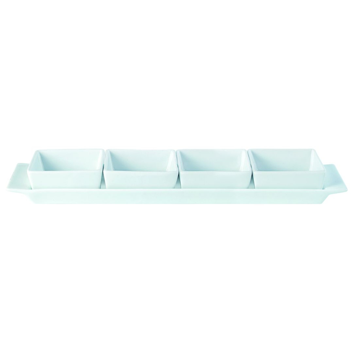 Square Shape Set of 4 Bowls & Tray 38x9cm/15x3.5" - SKU: P222360