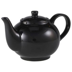 Genware Porcelain Black Teapot 45cl/15.75oz - SKU: 393945BK