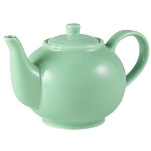 Genware Porcelain Green Teapot 45cl/15.75oz - SKU: 393945GR