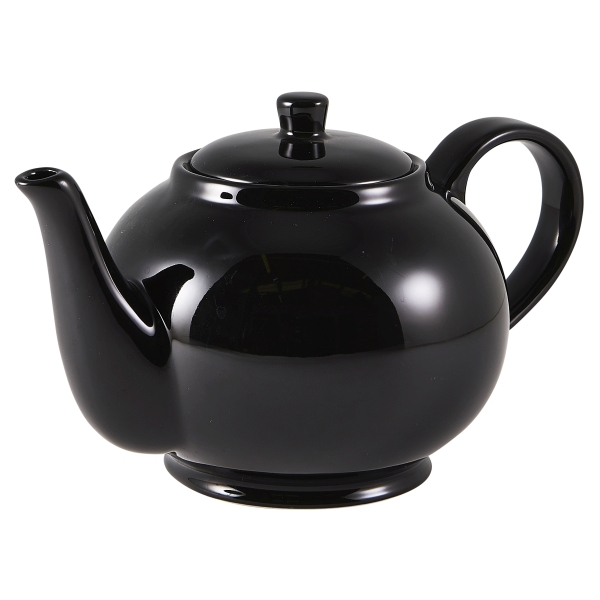 Genware Porcelain Teapot 85cl/30oz Black - SKU: 393985BK