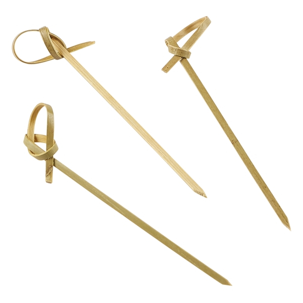 Bamboo Looped Skewers 9cm/3.5" (100pcs) - SKU: BMBLS9