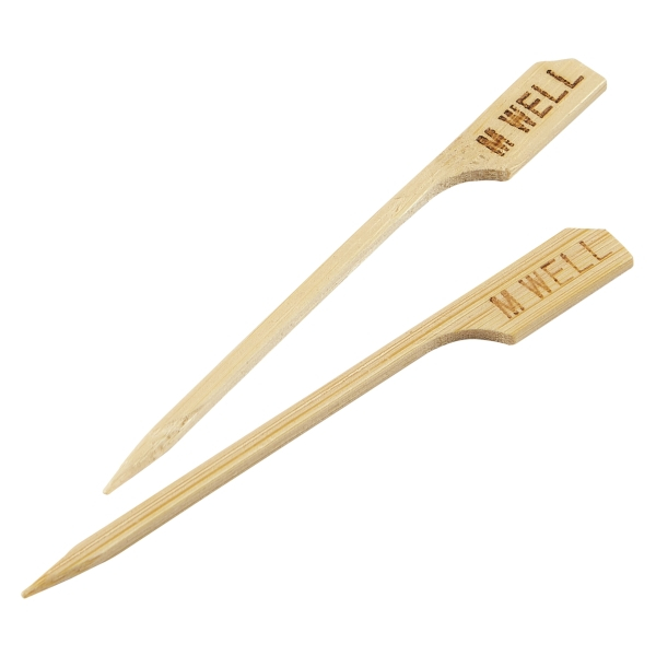 Bamboo Steak Markers 9cm/3.5" Medium Well (100pcs) - SKU: BMBSM9-MW