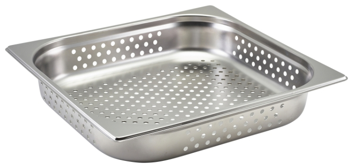 GenWare Perforated St/St Gastronorm Pan 2/3 - 65mm Deep - SKU: GNP23-65
