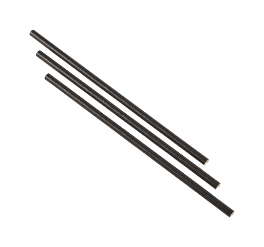 Paper Straws Black 14cm (500pcs) - SKU: PPS14PBK
