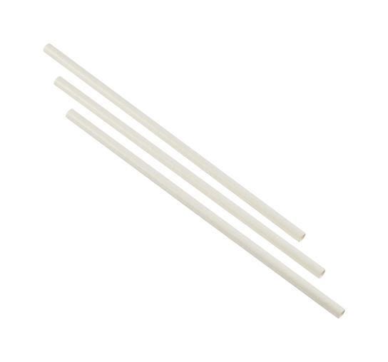 Paper Straws White 14cm (500pcs) - SKU: PPS14PWH