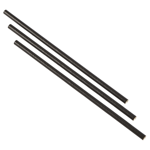 Paper Straws Black 20cm (500pcs) - SKU: PPS20PBK