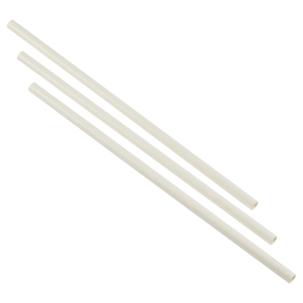 Paper Straws White 20cm (500pcs) - SKU: PPS20PWH