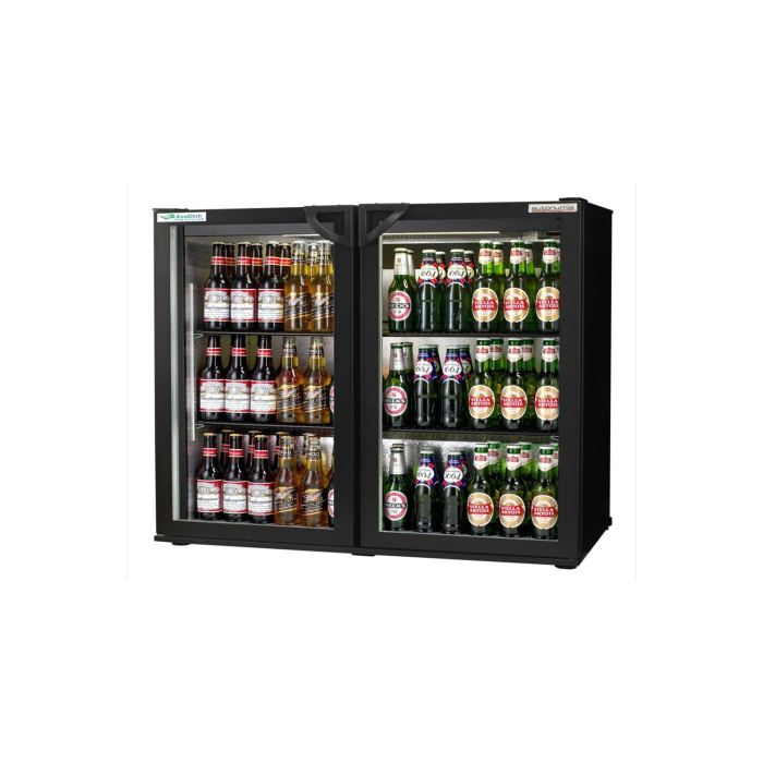 EcoChill Maxi 2 Door Hinged Black Bottle Cooler - SKU: RKC00001
