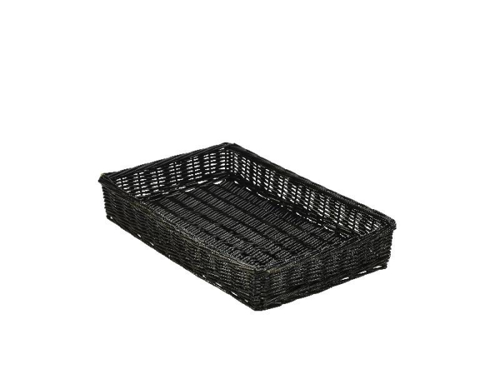 Wicker Display Basket Black 46X30X8cm - SKU: WDB-4630BK