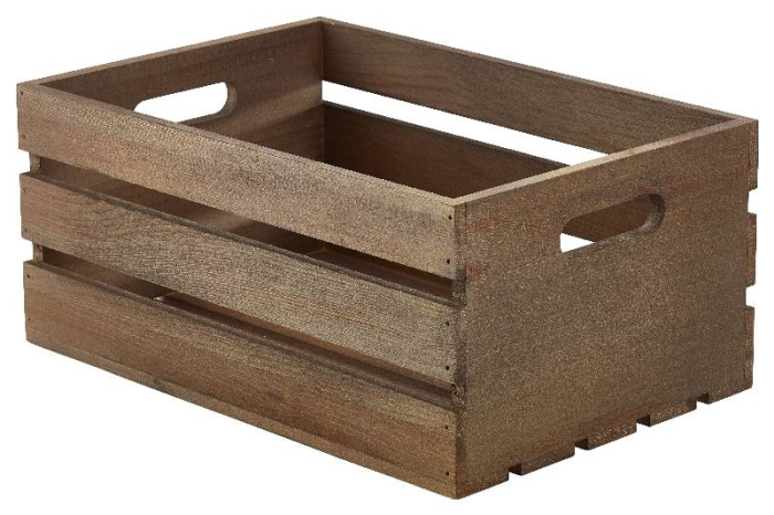 Wooden Crate Dark Rustic Finish 34 x 23 x 15cm - SKU: WDC-3423D