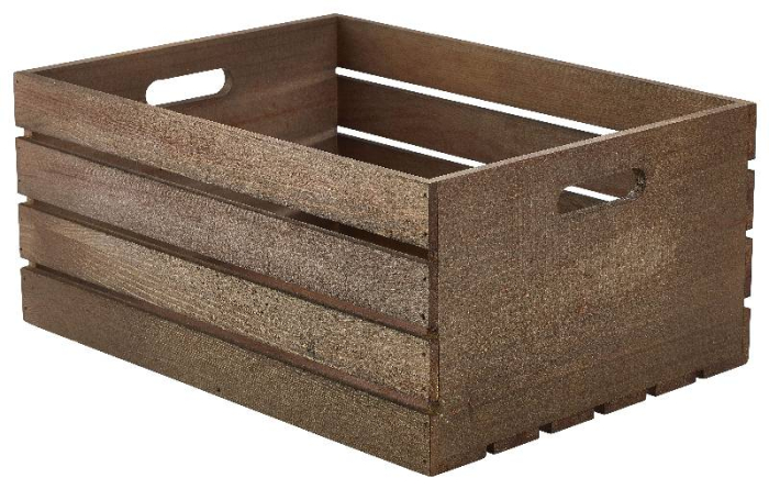 Wooden Crate Dark Rustic Finish 41 x 30 x 18cm - SKU: WDC-4130D