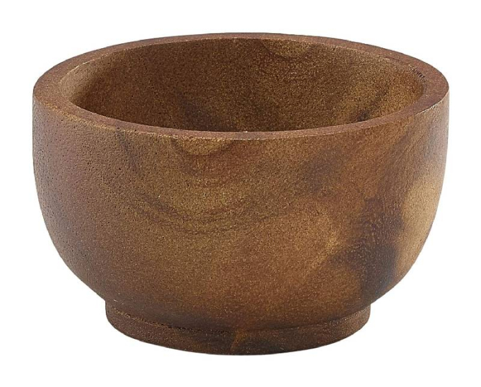 Acacia Wood Dip Pot 6cl/2oz - SKU: WDP6