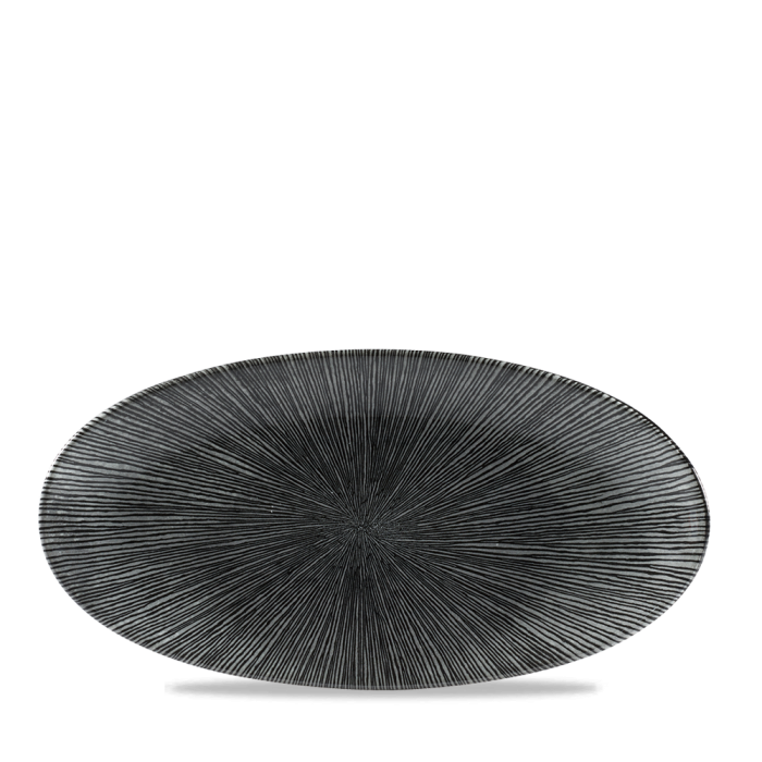 Studio Prints Agano Black Oval Chefs Plate 11 4/5X5 3/4" Box 12