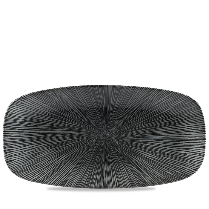 Studio Prints Agano Black  Chefs Oblong Plate 13 7/8X7 3/8" Box 6