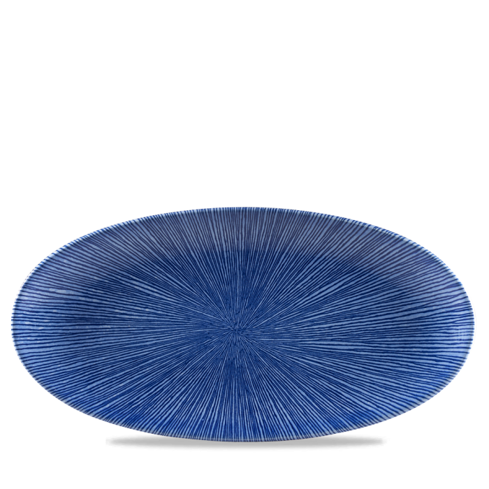 Studio Prints Agano Blue Oval Chefs Plate 13 3/4X6 3/4" Box 6