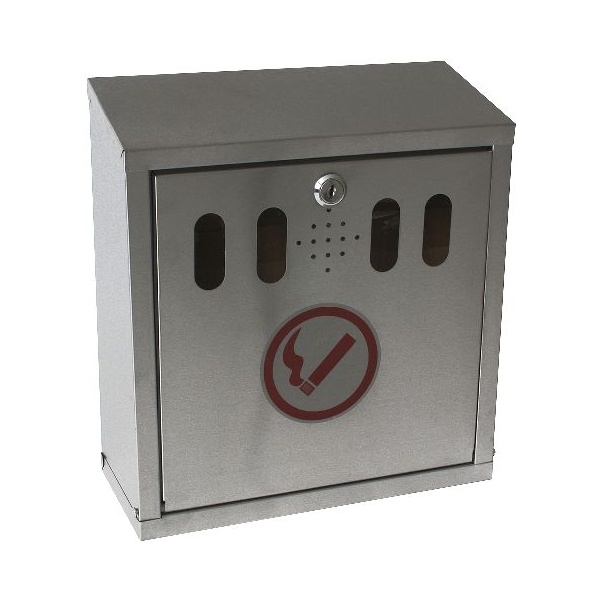 Genware S/St. Wall-Mounted Outdoor Ashtray - SKU: AT-WM