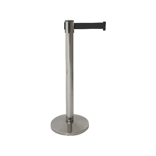 Genware Barrier Post - Retractable Black Belt - SKU: BP-BLTB