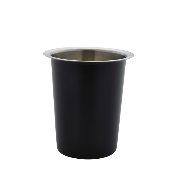 Genware S/St. Black Cutlery Cylinder 4.1/2" - SKU: CC-4BK