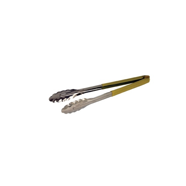 Genware Colour Coded S/St. Tong 23cm Yellow - SKU: CCT23Y