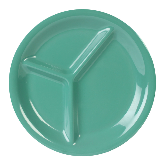 10 1/4" / 260mm, 3 Compartment Plate, Green