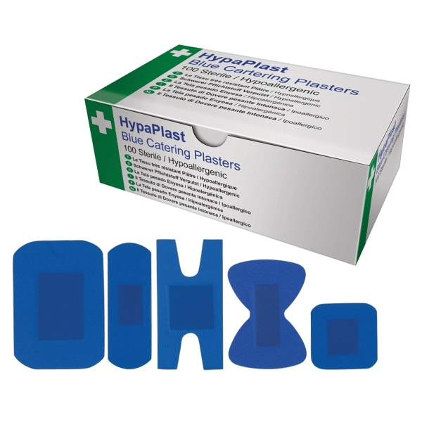 Blue Detectable Plasters Mix 5 Types Box 100 - SKU: FAPLMIX