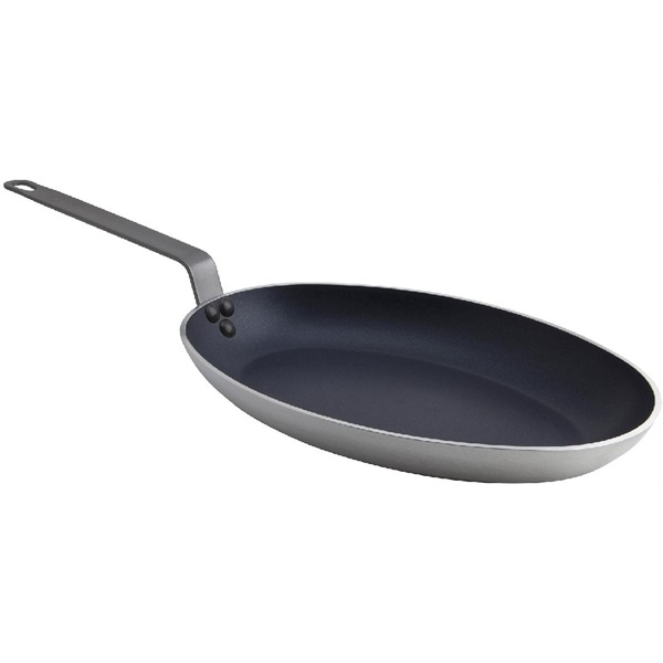 Non Stick Teflon Aluminium Oval Fish Pan 36cm - SKU: FHP36NS