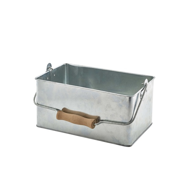 Galvanised Steel Rectangular Table Caddy 24.5x15.5x12.5cm - SKU: GSTC2415
