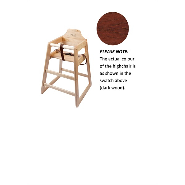 Wooden High Chair - Dark Wood - SKU: HCHAIR-DW