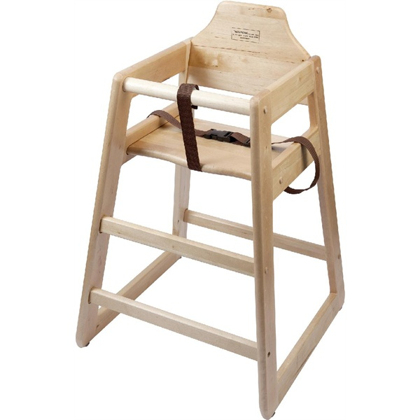 Wooden High Chair - Light Wood - SKU: HCHAIR-LW
