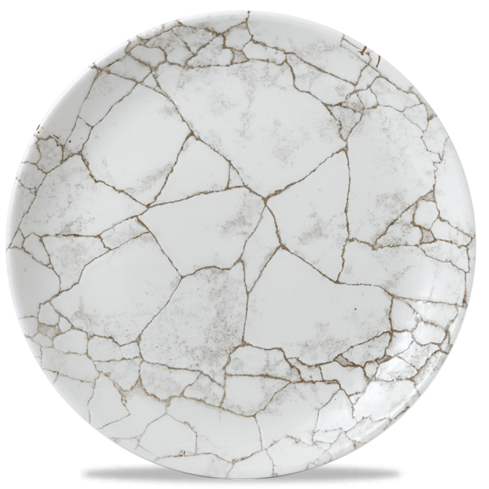 Studio Prints Kintsugi Agate Grey Evolve Coupe Plate 10.25" Box 12
