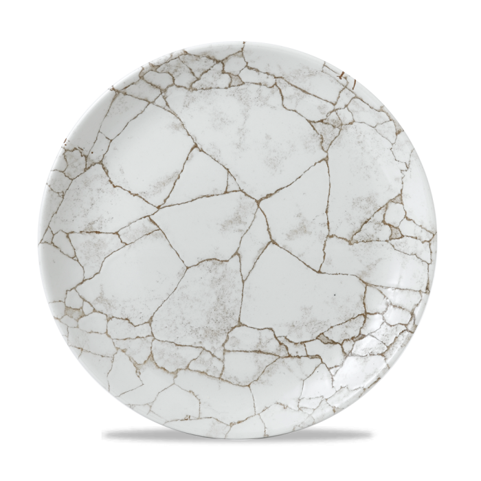 Studio Prints Kintsugi Agate Grey Evolve Coupe Plate 11.25" Box 12