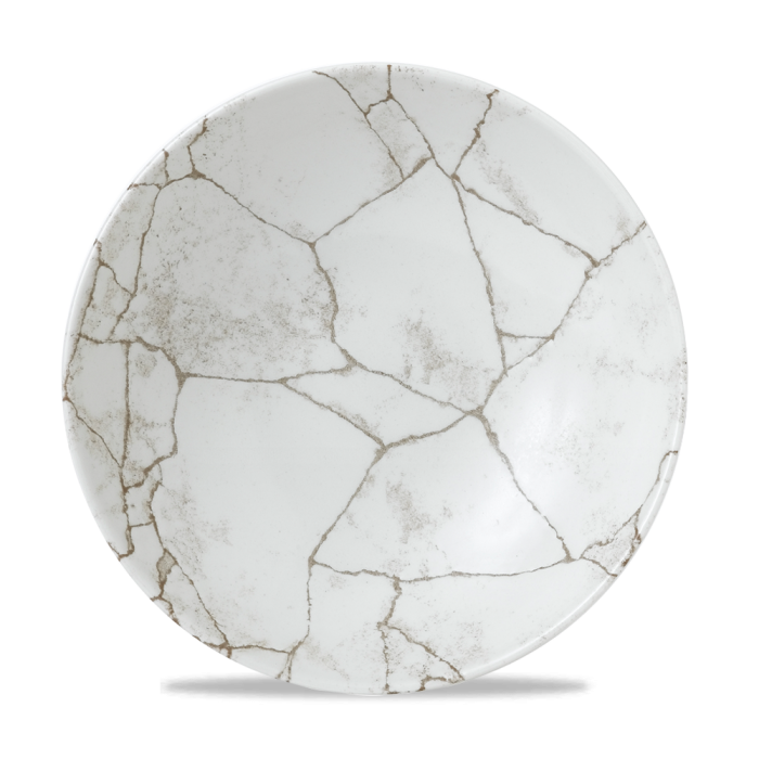 Studio Prints Kintsugi Agate Grey Evolve Coupe Bowl 7.25" Box 12