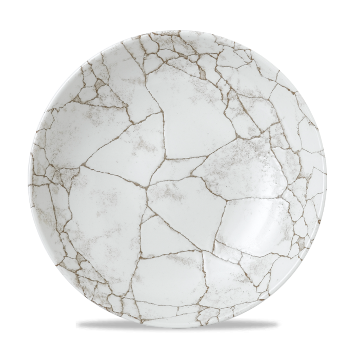 Studio Prints Kintsugi Agate Grey Evolve Coupe Bowl 9.75" Box 12