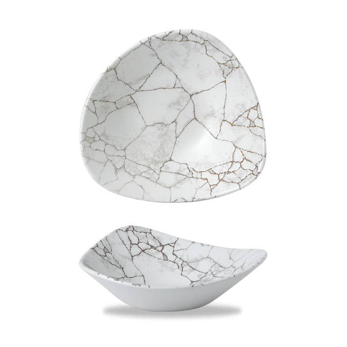 Studio Prints Kintsugi Agate Grey Lotus Bowl 9" Box 12