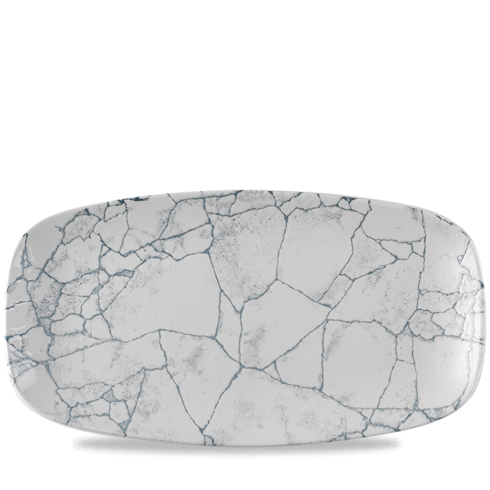 Studio Prints Kintsugi Pearl Grey  Chefs Oblong Plate 13 7/8X7 3/8" Box 6