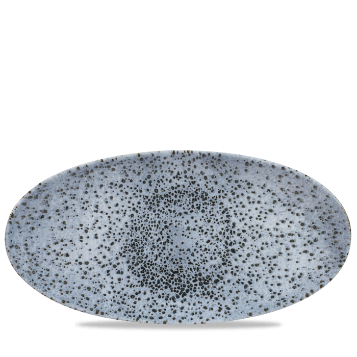 Mineral Blue Oval Chefs Plate 13 3/4X6 3/4" Box 6