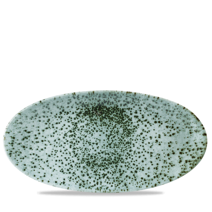 Mineral Green Oval Chefs Plate 13 3/4X6 3/4" Box 6