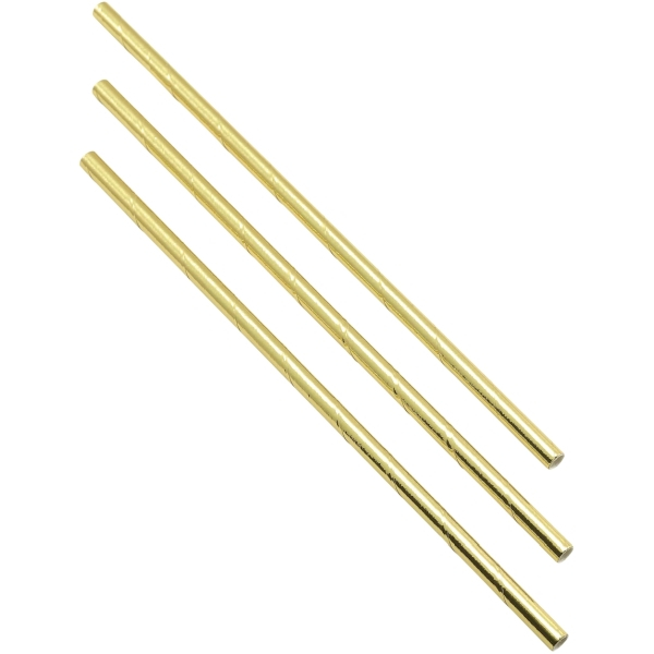 Paper Straws Gold 20cm (500pcs) - SKU: PPS20GD