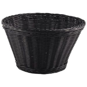 Polywicker Display Basket 26cm Dia Black - SKU: PWB-26BK