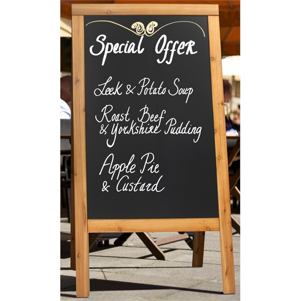 Sandwich A-Board 70X120cm Teak - SKU: SBS-TE-120