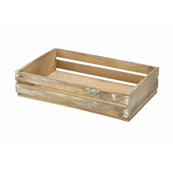 Wooden Crate Dark Rustic Finish 35 x 23 x 8cm - SKU: TR225