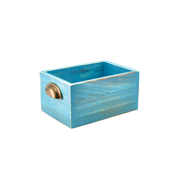 Blue Wash Acacia Wood Display Drawer 21.5 x 15 x 11cm - SKU: WDD-2115BL