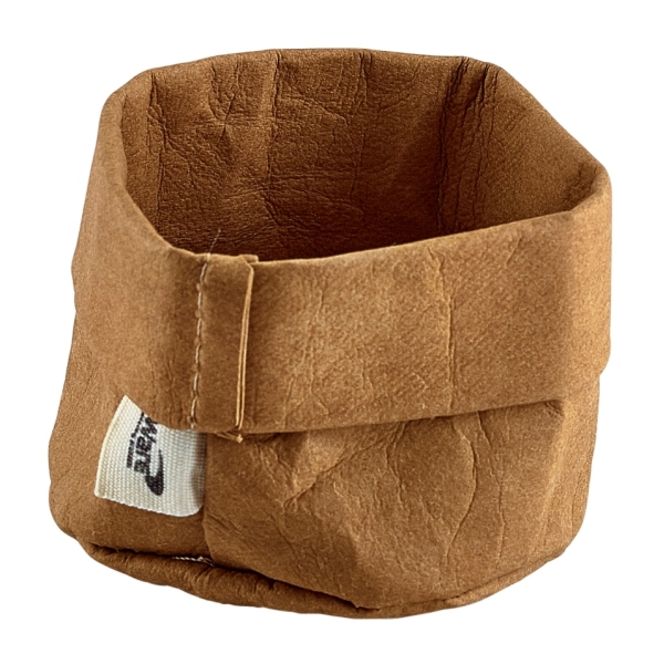 Brown Washable Paper Bag 7 Dia x 6cm (H) - SKU: WPB-7