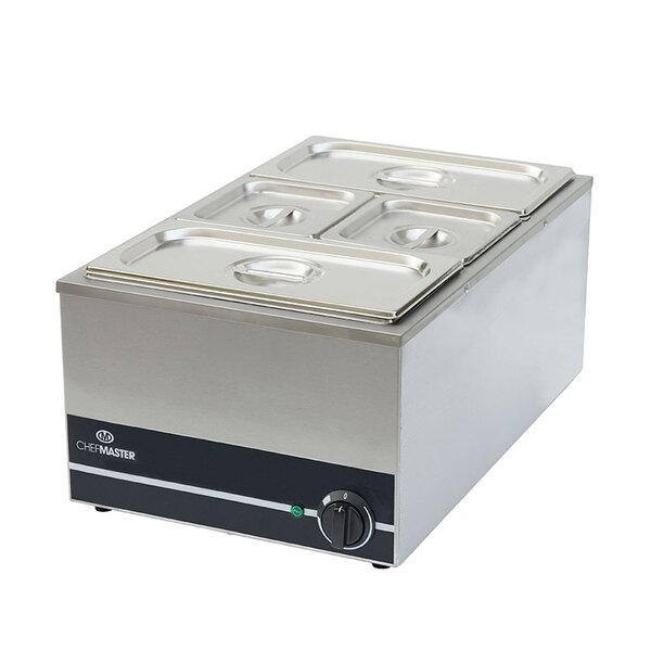 Chefmaster 1/1GN Wet Well Bain-Marie With Pans - SKU: HEF576