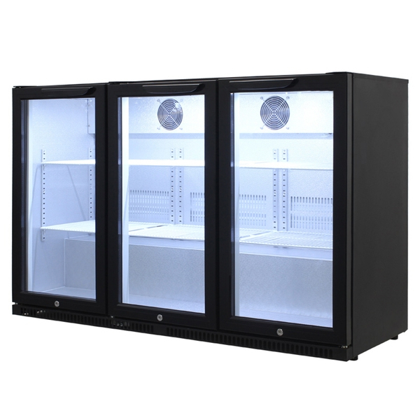 Arctica Triple Hinged-Door Bottle Cooler - Black - SKU: FPHEF969