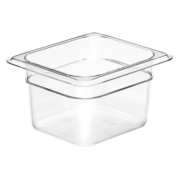 1/6 -Polycarbonate GN Pan 100mm Clear - SKU: PC16-100