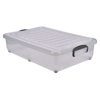 Storage Box 40L W/ Clip Handles On Wheels - SKU: 10240