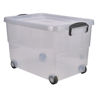 Storage Box 60L W/ Clip Handles On Wheels - SKU: 10260