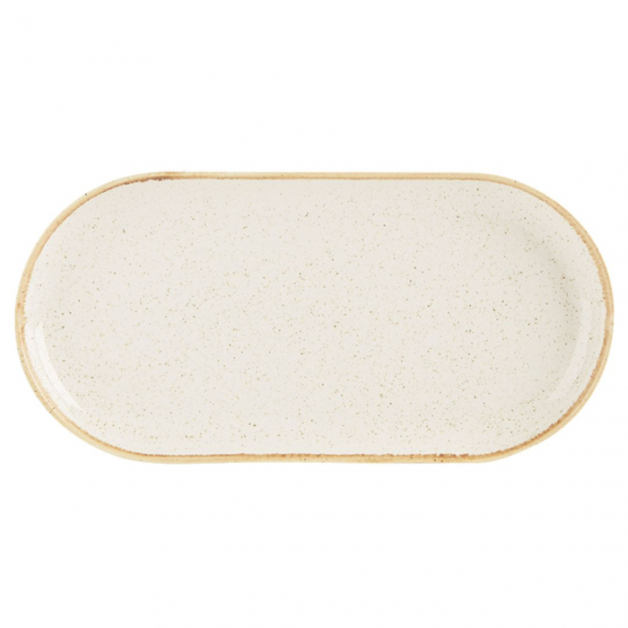 Oatmeal Narrow Oval Plate 30cm Box of 6
